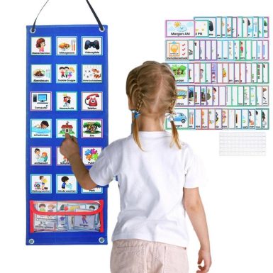 Visual Schedule For Kids German Hanging Water Resistant Visual Schedule Chart Visual Planner Board Learning Tool For Children